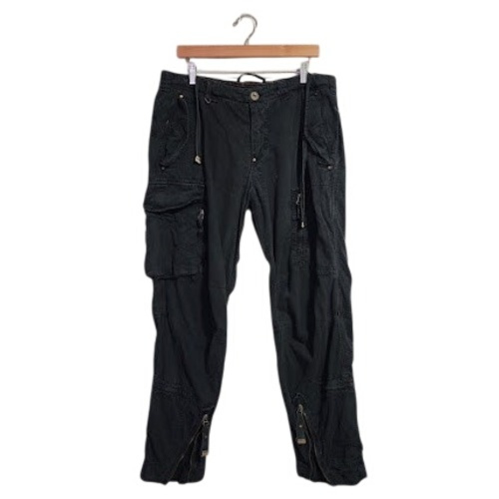 PARAJUMPERS Y2K Cargo Pants Navy Orange Contrast Stitching Made In Italy 38